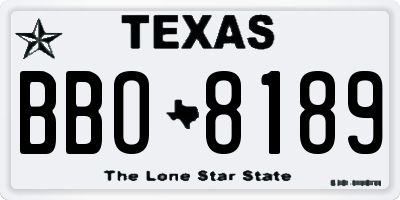 TX license plate BBO8189