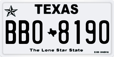 TX license plate BBO8190