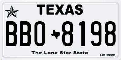 TX license plate BBO8198