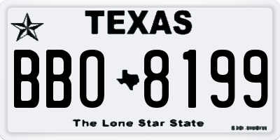 TX license plate BBO8199