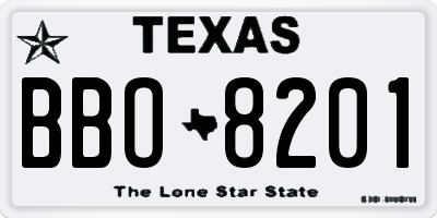TX license plate BBO8201