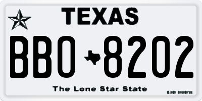 TX license plate BBO8202