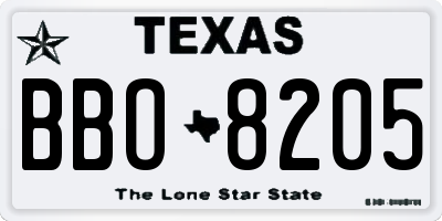 TX license plate BBO8205