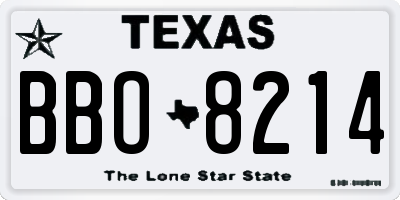 TX license plate BBO8214