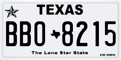 TX license plate BBO8215