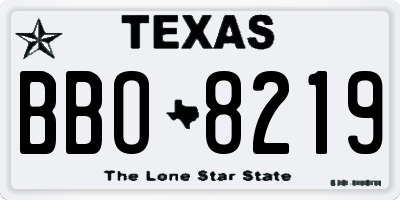 TX license plate BBO8219
