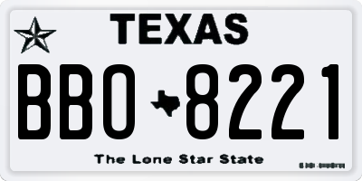 TX license plate BBO8221