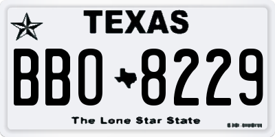 TX license plate BBO8229