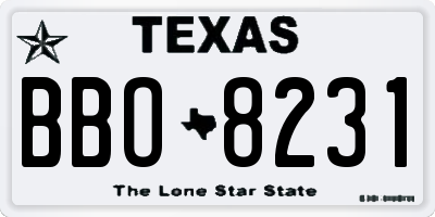 TX license plate BBO8231