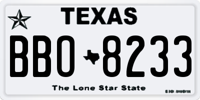 TX license plate BBO8233