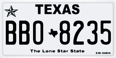 TX license plate BBO8235