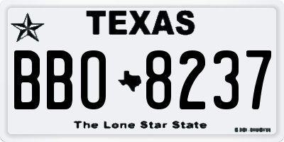 TX license plate BBO8237