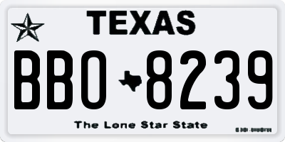 TX license plate BBO8239