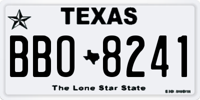 TX license plate BBO8241