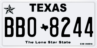 TX license plate BBO8244