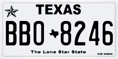 TX license plate BBO8246