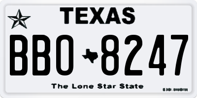 TX license plate BBO8247