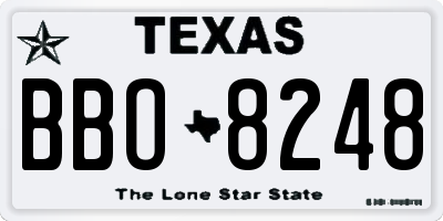 TX license plate BBO8248