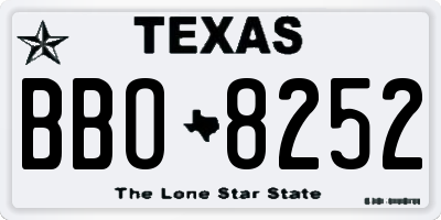 TX license plate BBO8252