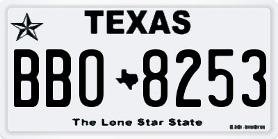 TX license plate BBO8253