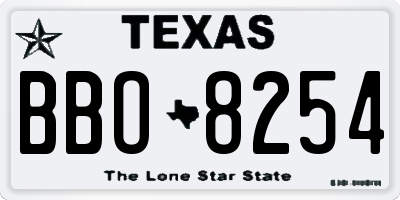 TX license plate BBO8254