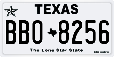 TX license plate BBO8256
