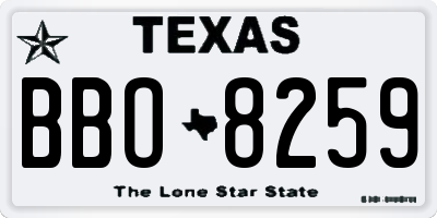 TX license plate BBO8259