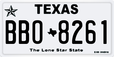 TX license plate BBO8261