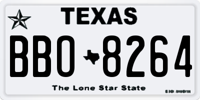 TX license plate BBO8264