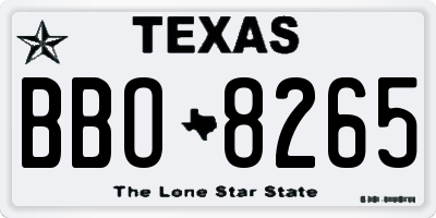 TX license plate BBO8265