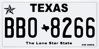 TX license plate BBO8266