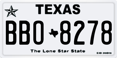 TX license plate BBO8278