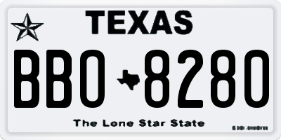 TX license plate BBO8280