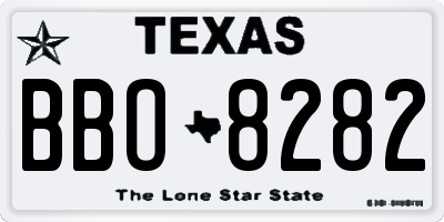 TX license plate BBO8282