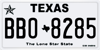 TX license plate BBO8285