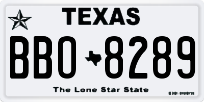 TX license plate BBO8289