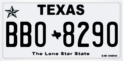 TX license plate BBO8290