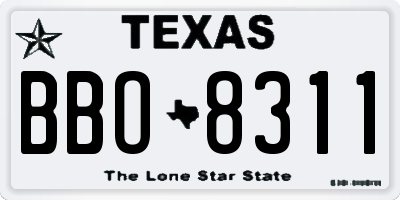 TX license plate BBO8311
