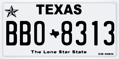 TX license plate BBO8313
