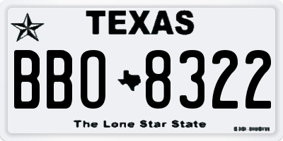 TX license plate BBO8322