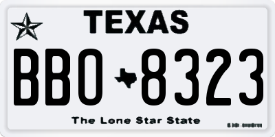 TX license plate BBO8323