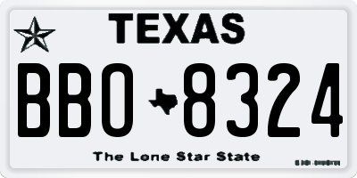 TX license plate BBO8324