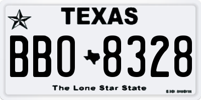 TX license plate BBO8328