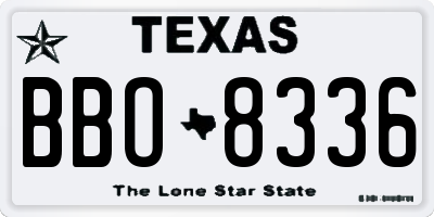TX license plate BBO8336
