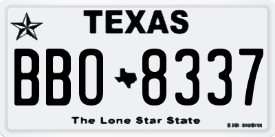 TX license plate BBO8337
