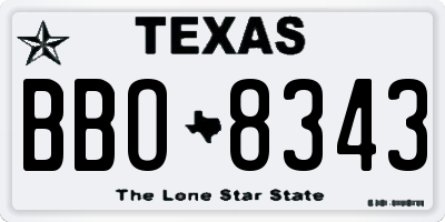 TX license plate BBO8343
