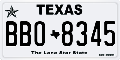 TX license plate BBO8345