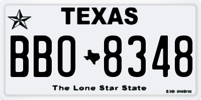 TX license plate BBO8348