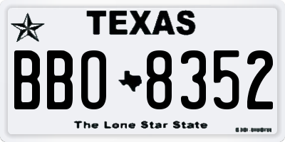 TX license plate BBO8352