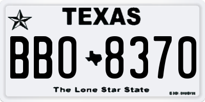 TX license plate BBO8370